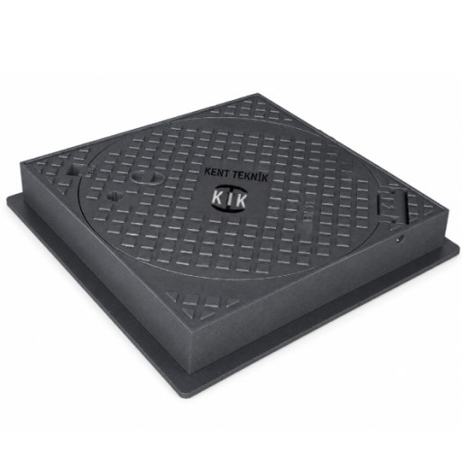 DKT-600-C5 Döküm Yuvarlak Rögar Kapağı Takımı Ø600 mm (kare çerçeve) | C250 ürün görseli