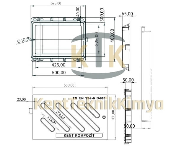 Kompozit Yağmur Suyu Izgara Takımı 300x500 mm - Fibre Kompozit