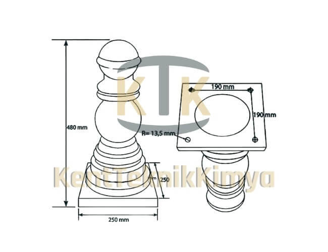 Kompozit Sınır Elemanı 480x250 mm - Fibre Kompozit