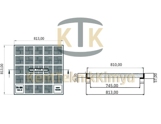 Kompozit Kare Rögar Kapağı Takımı 800x800 mm - Fibre Kompozit