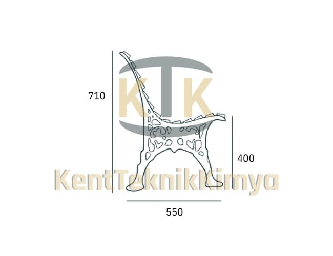 Kompozit Bank Ayağı 710x550 mm - Fibre Kompozit