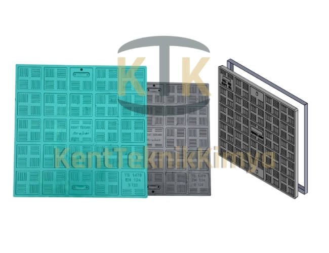 Kompozit Kare Rögar Kapağı Takımı 1000x1000 mm - Fibre Kompozit