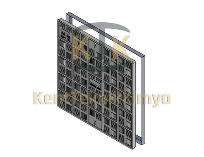 Kompozit Kare Rögar Kapağı Takımı 800x800 mm - Fibre Kompozit
