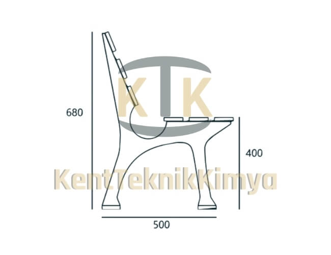 Kompozit Bank Ayağı 680x500 mm - Fibre Kompozit