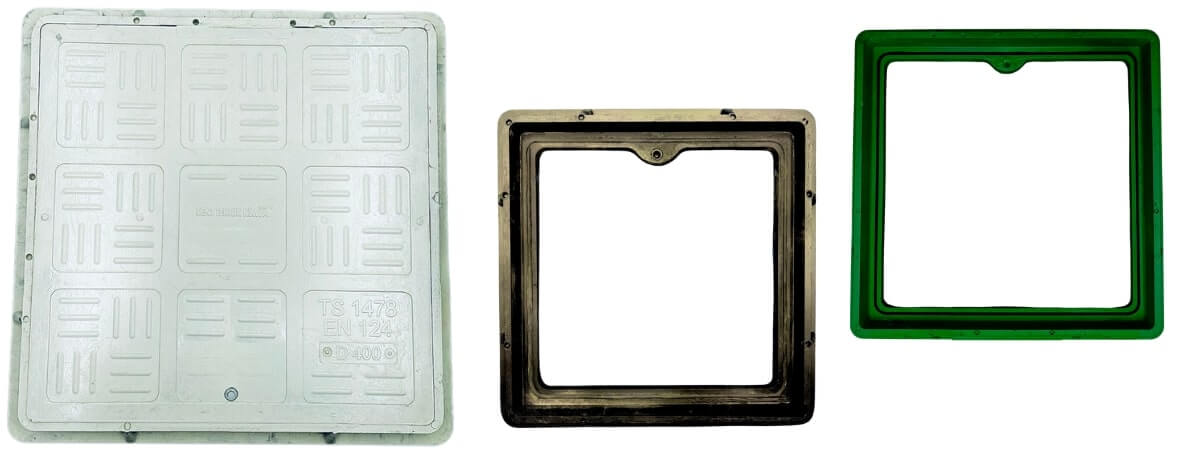 FK-400-B-B125 Kompozit Kare/Dikdörtgen Rögar Kapağı Takımı 400x400 mm | B125 ürün görseli