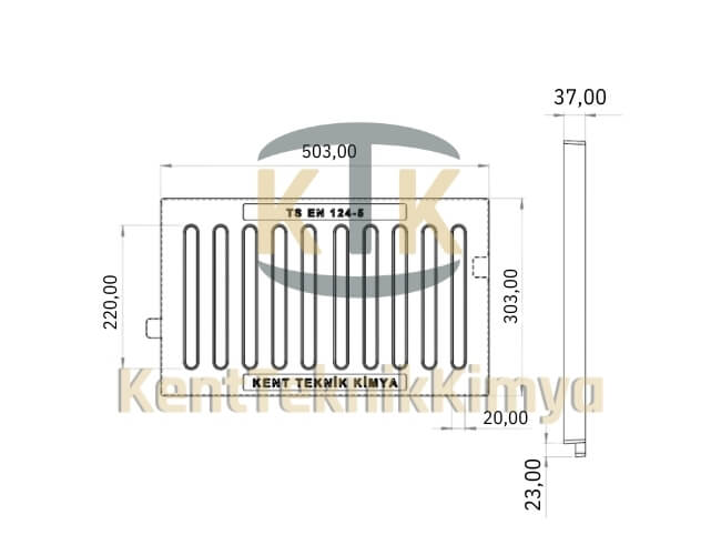 Kompozit Yağmur Suyu Izgara Takımı 300x500 mm - Fibre Kompozit