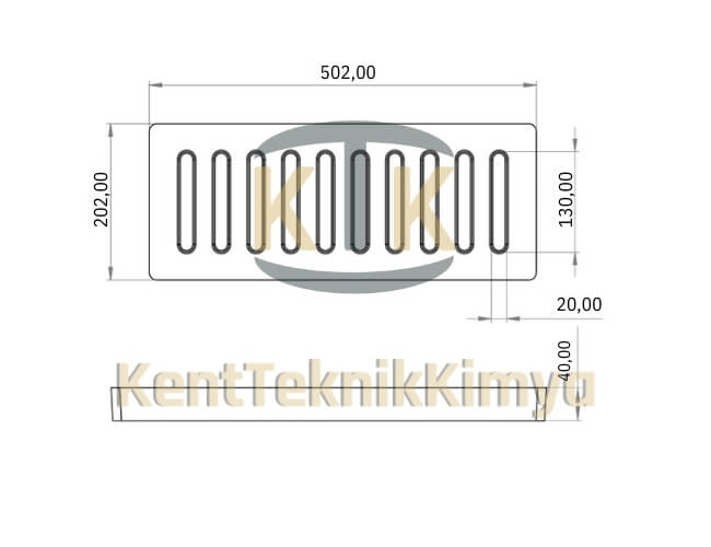 Kompozit Yağmur Suyu Izgara Takımı 200x500 mm - Fibre Kompozit