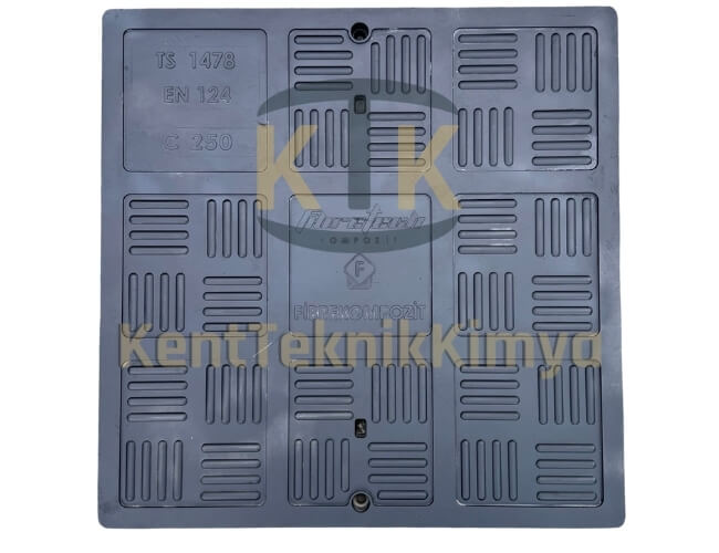 Kompozit Kare Rögar Kapağı Takımı 670x670 mm - Fibre Kompozit