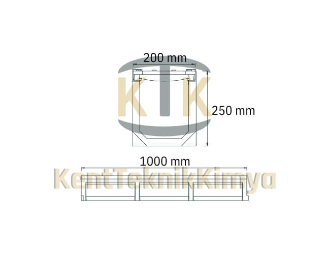 Kompozit Drenaj Kanalı 200x1000x250 mm - Fibre Kompozit