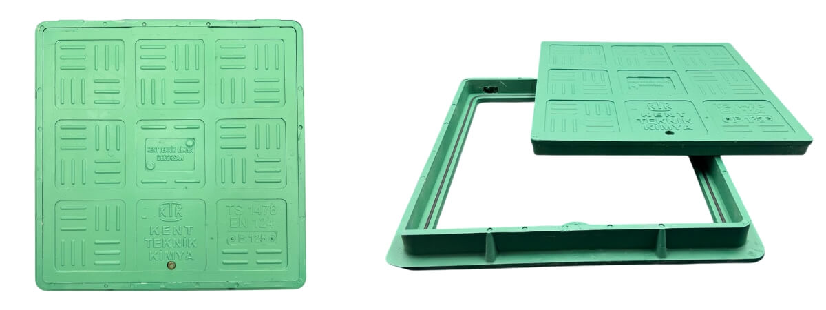 FK-500-B-B125 Kompozit Kare/Dikdörtgen Rögar Kapağı Takımı 500x500 mm | B125 ürün görseli